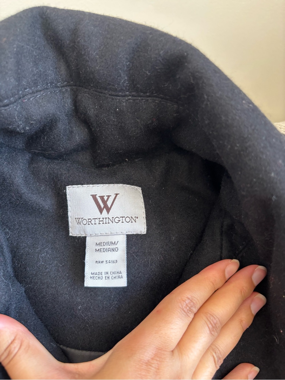 Worthington Black Double-Breasted Pea Coat - Picture 3 of 3
